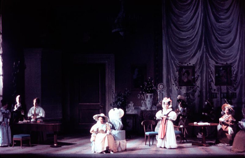 Szene aus der Uraufführung von "Der junge Lord", Deutsche Oper Berlin, 1965