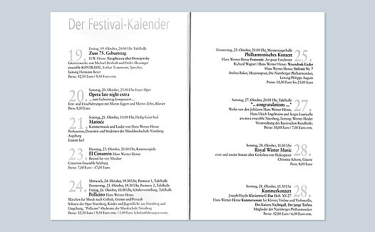 Festival programme "Henze 75"